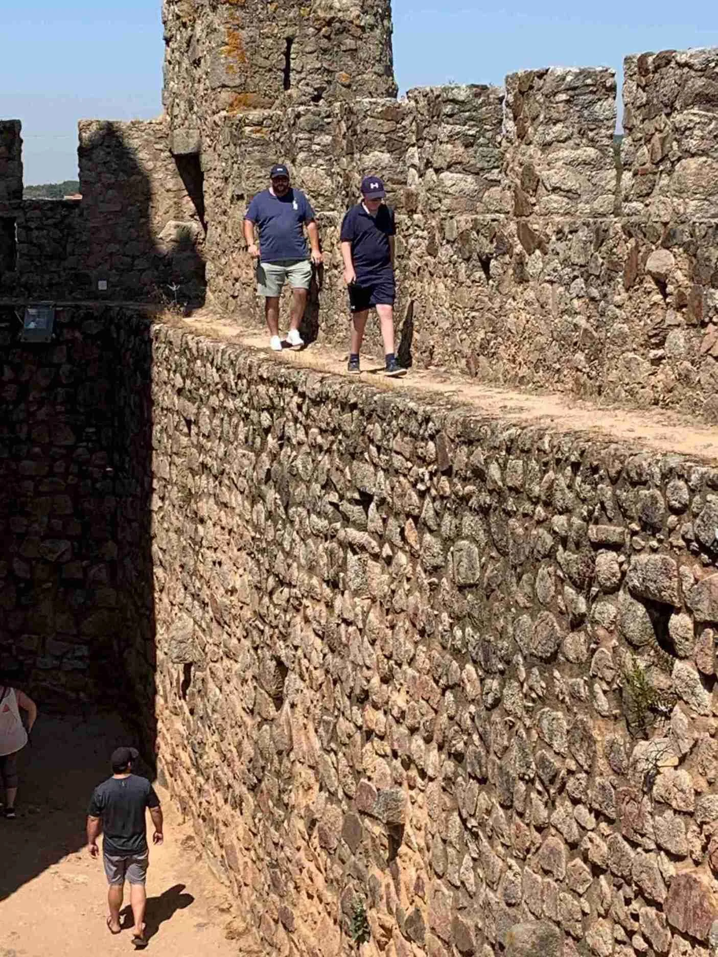 Guest walking the battlements at Almourol