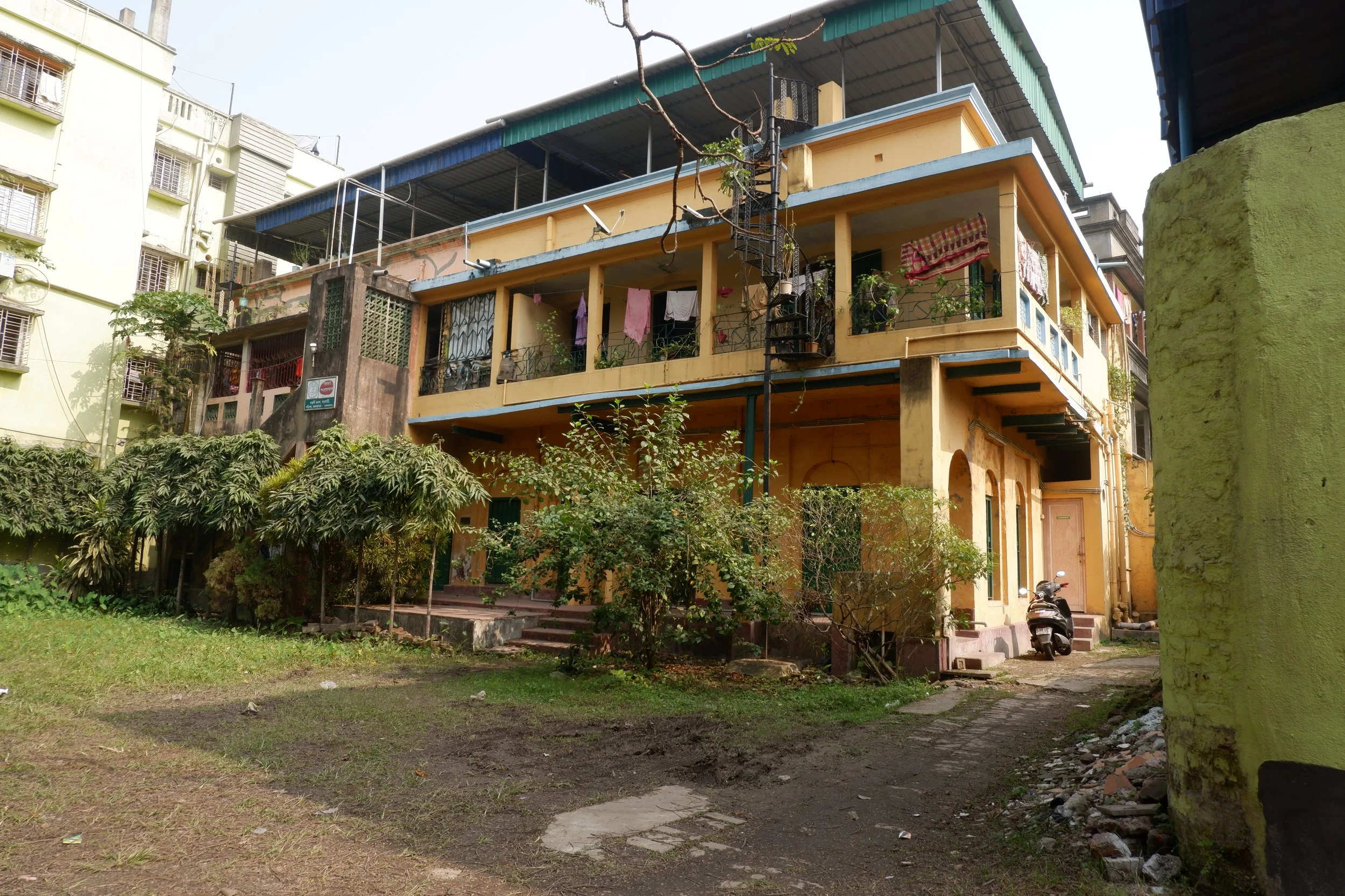 The Sabarna Raychaudhuri family house in Behala, one of their several properties, though this is where the family archive is housed, and their annual exhibition of items is held.