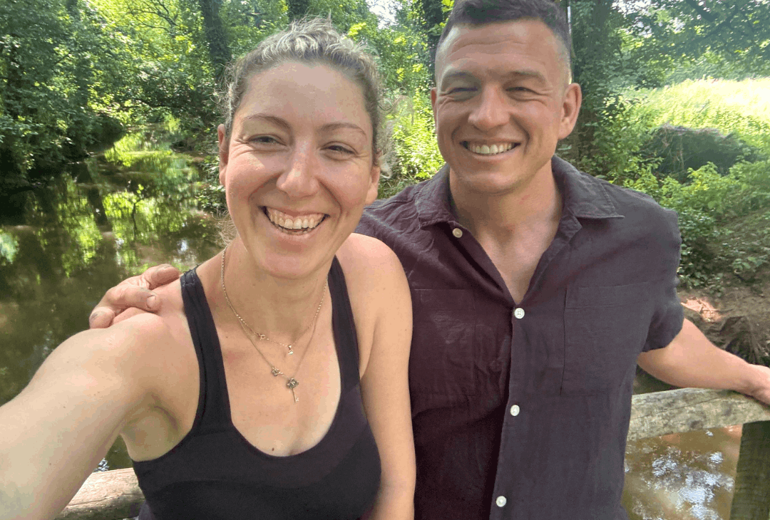 lydia and her husband smiling selfie
