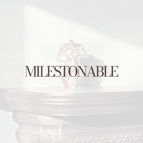 Milestonable logo with white product background