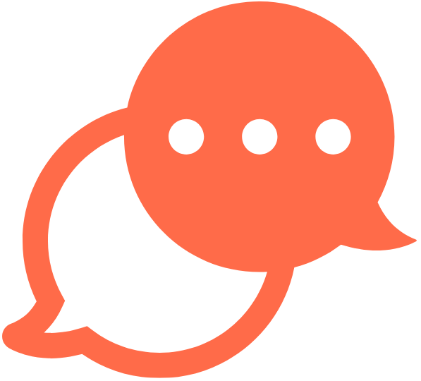 speech bubble icon in orange