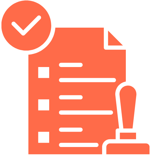 planning, process list in place icon in orange