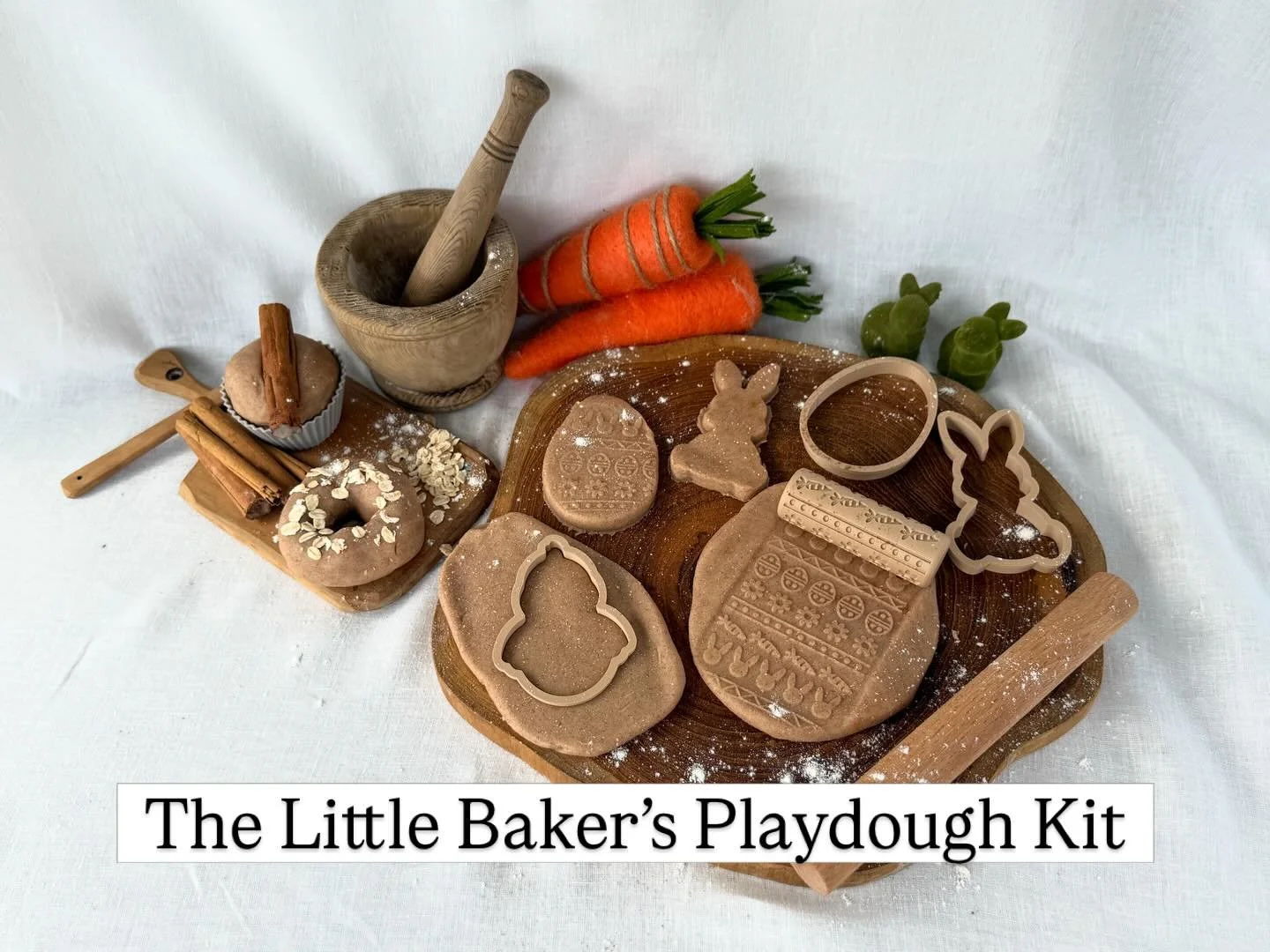 The Little Baker&rsquo;s Playdough Kit is here! 

Based around the theme of growth, renewal and connection this kit invites you into a world of baking and imagination, encouraging your little ones to take on different roles and create cinnamon treats