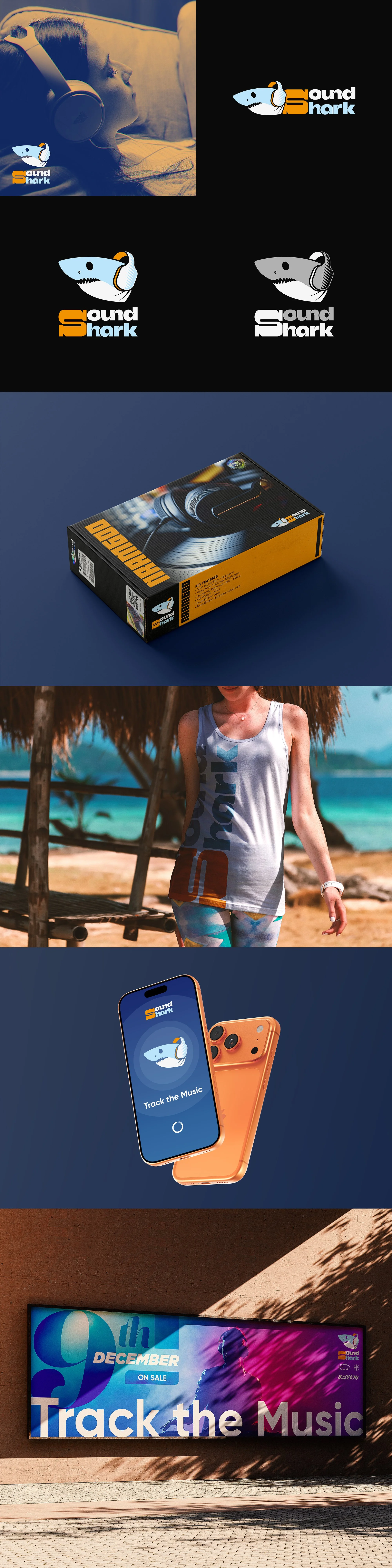 Projet de Branding pour Logo fictif Sound Shark.