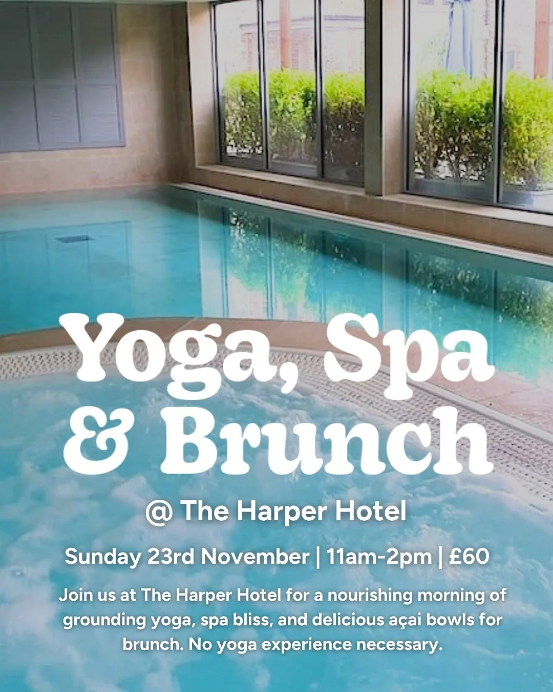 Yoga, Spa & Brunch at @theharperhotel
Sunday 23rd November | 11am – 2pm
Last one before the year draws to a gentle close ✨
Give yourself a lovely treat before the festive rush - a cosy Sunday reset just for you. We’ll begin with a r
