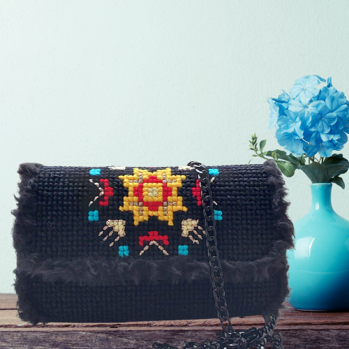 Boho Luxe Embroidered Crochet Bag