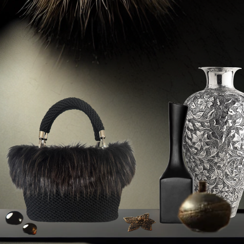 Onyx Luxe Fur Bag