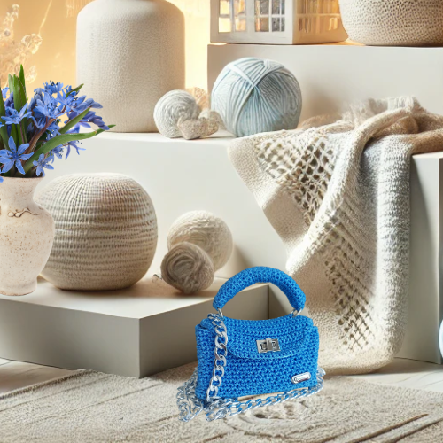 Azure Charm Crochet Bag