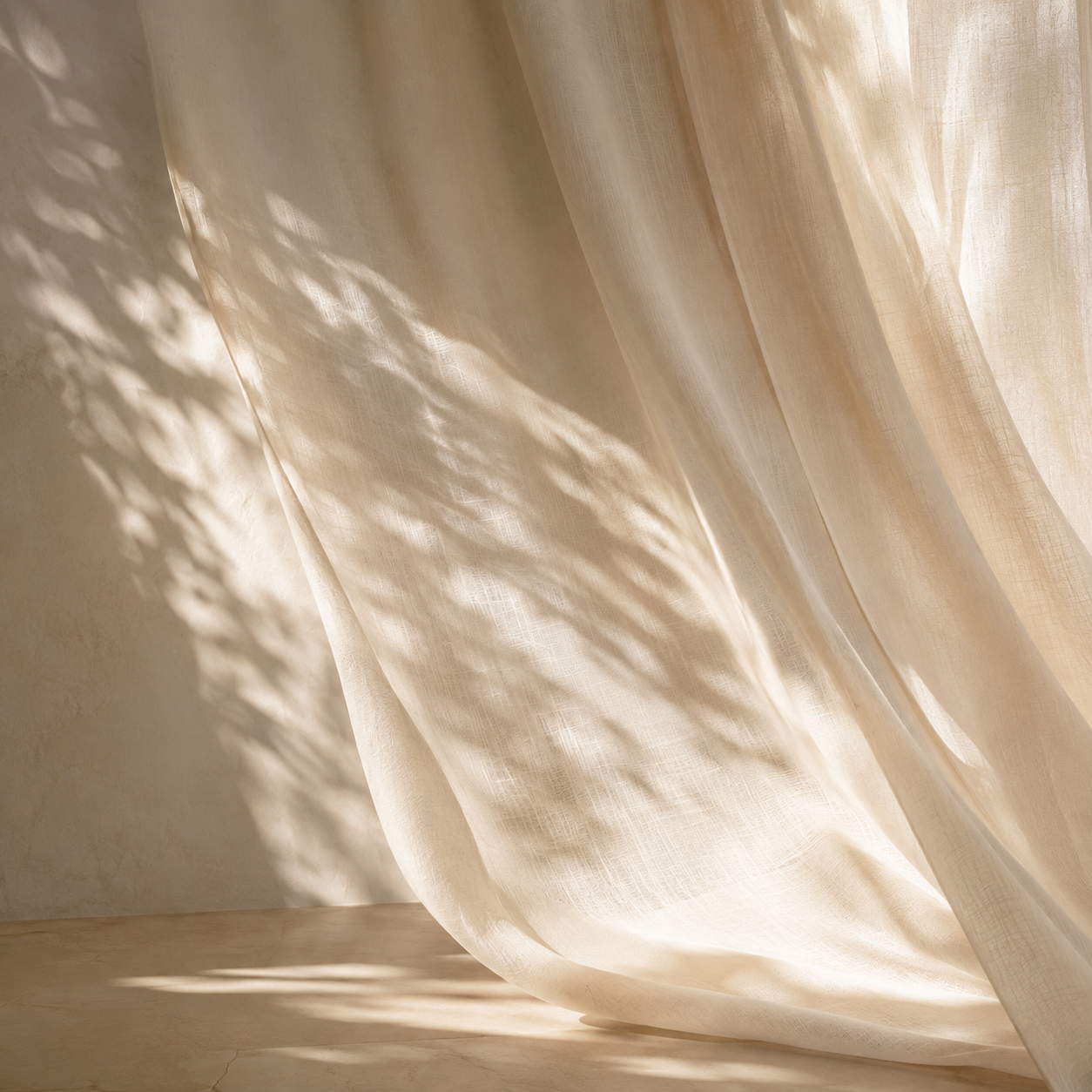 Soft flowing fabric in natural light, representing emotional awareness, regulation and freedom within The Zenquility Method.