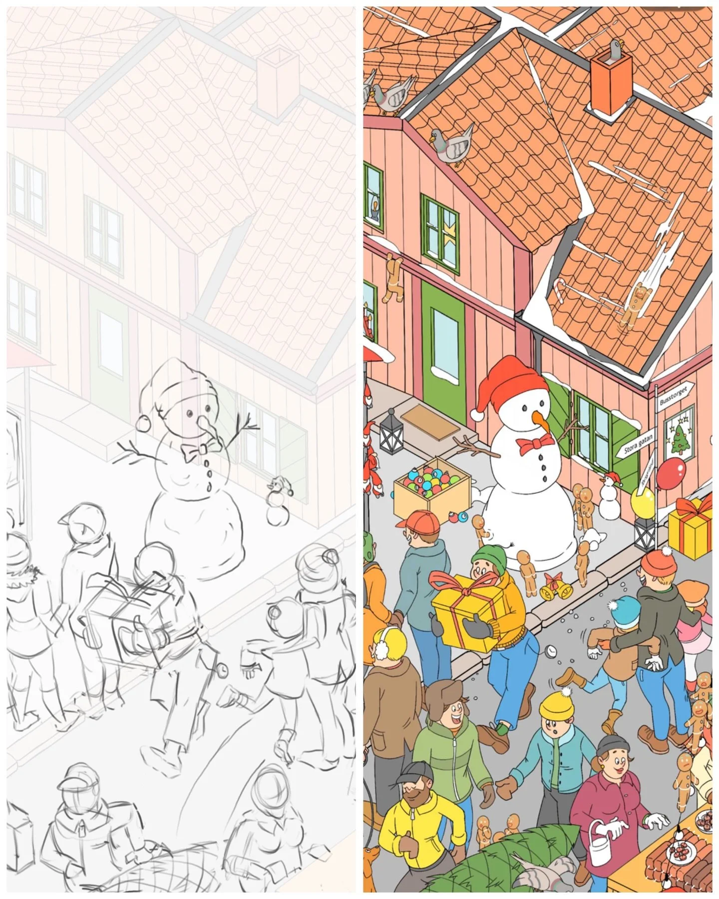 H&auml;r &auml;r ett utdrag ur min process, ett arbete som visade sig ta betydligt l&auml;ngre tid &auml;n en julledighet 🎄😅 #procreate