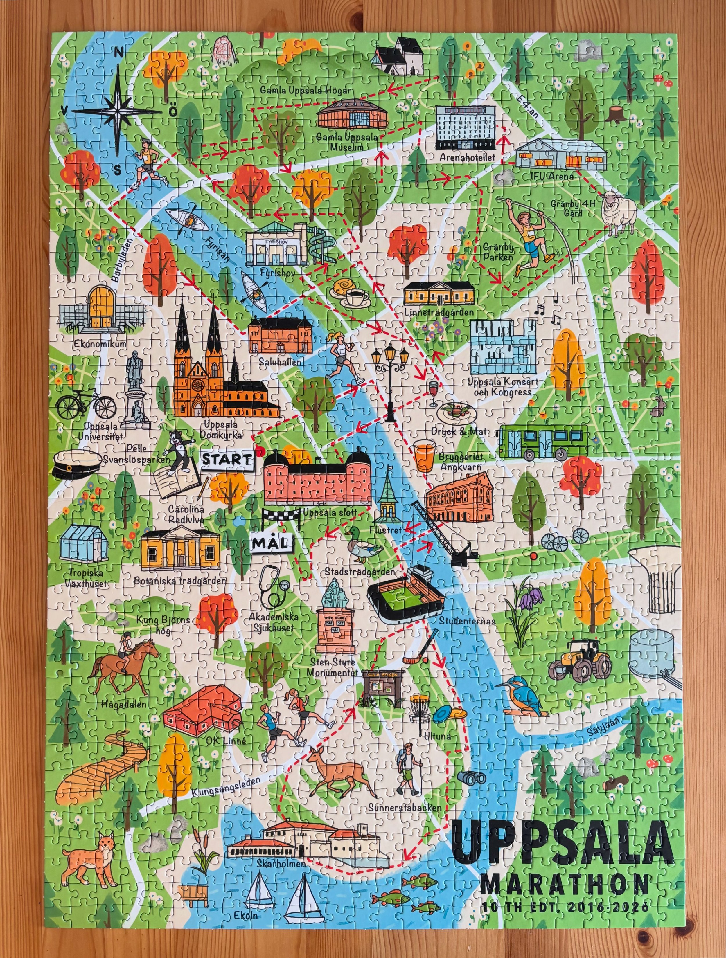 En hyllning till Uppsala i f&auml;rg och form. 1000 bitar senare.. 🏃&zwj;♂️&zwj;➡️