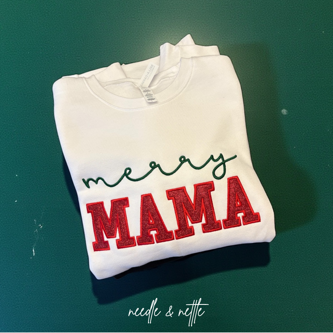 Embroidered Merry Mama Sweatshirt