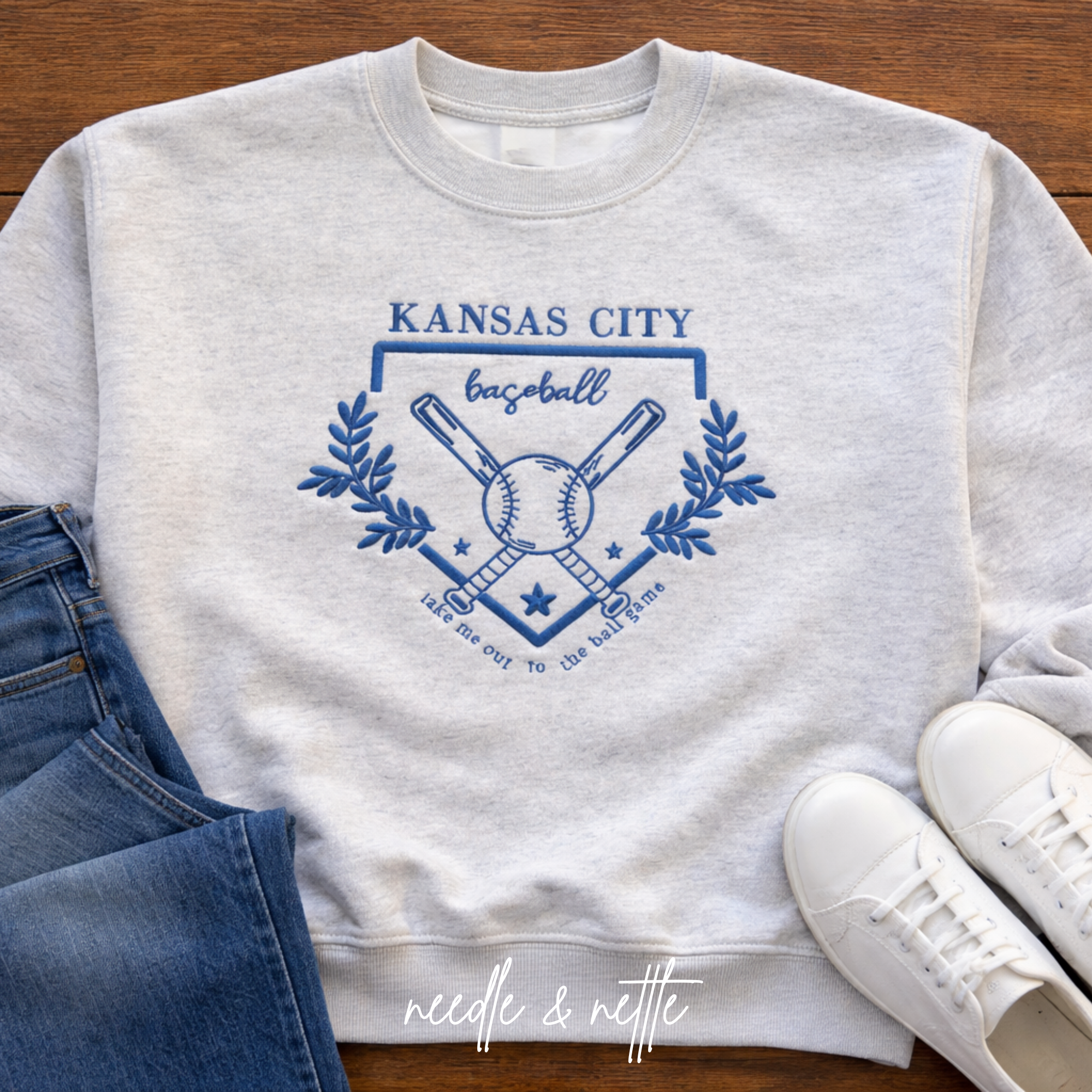 Kansas City Baseball Embroidered Sweatshirt