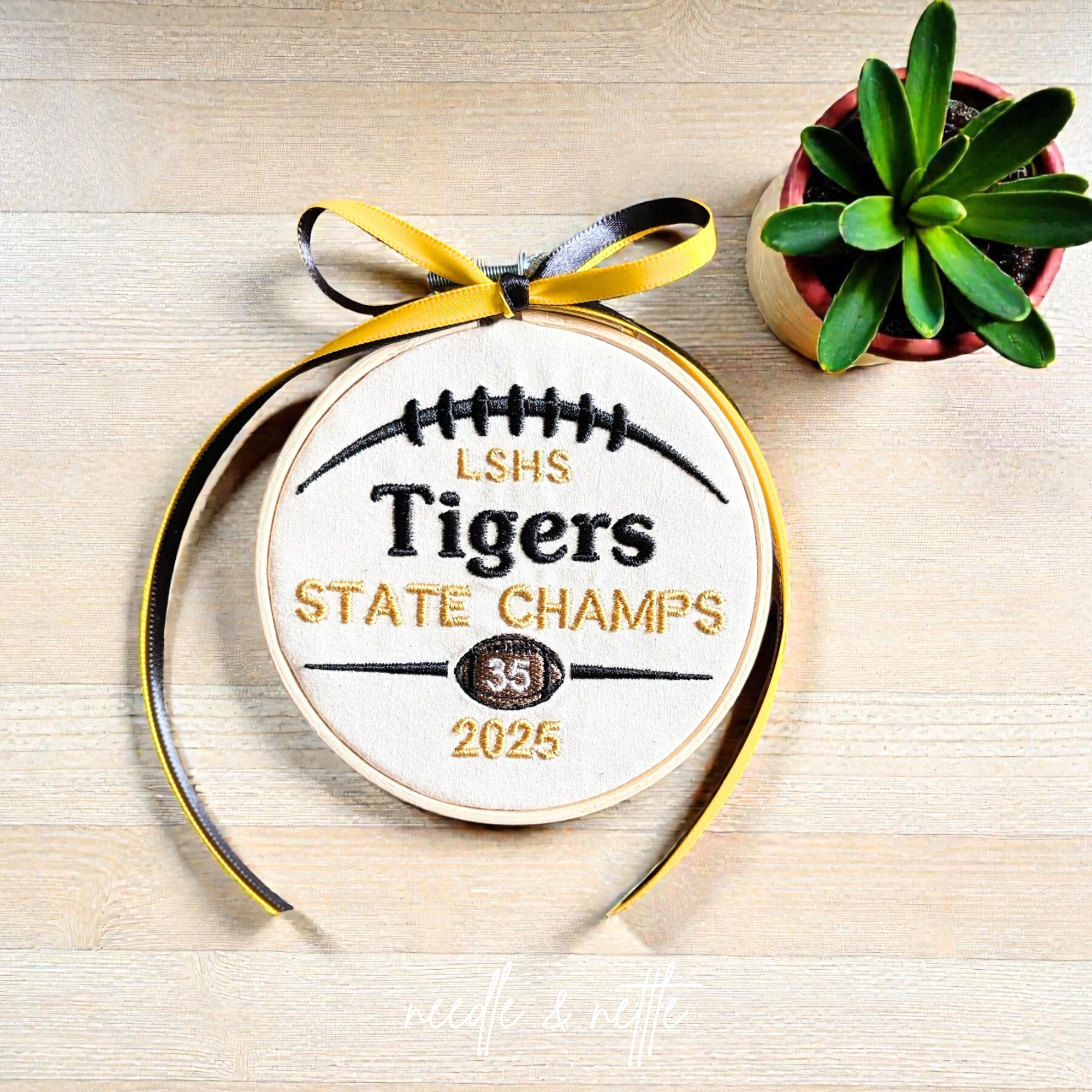 Lee's Summit High School Embroidered State Champs Ornament