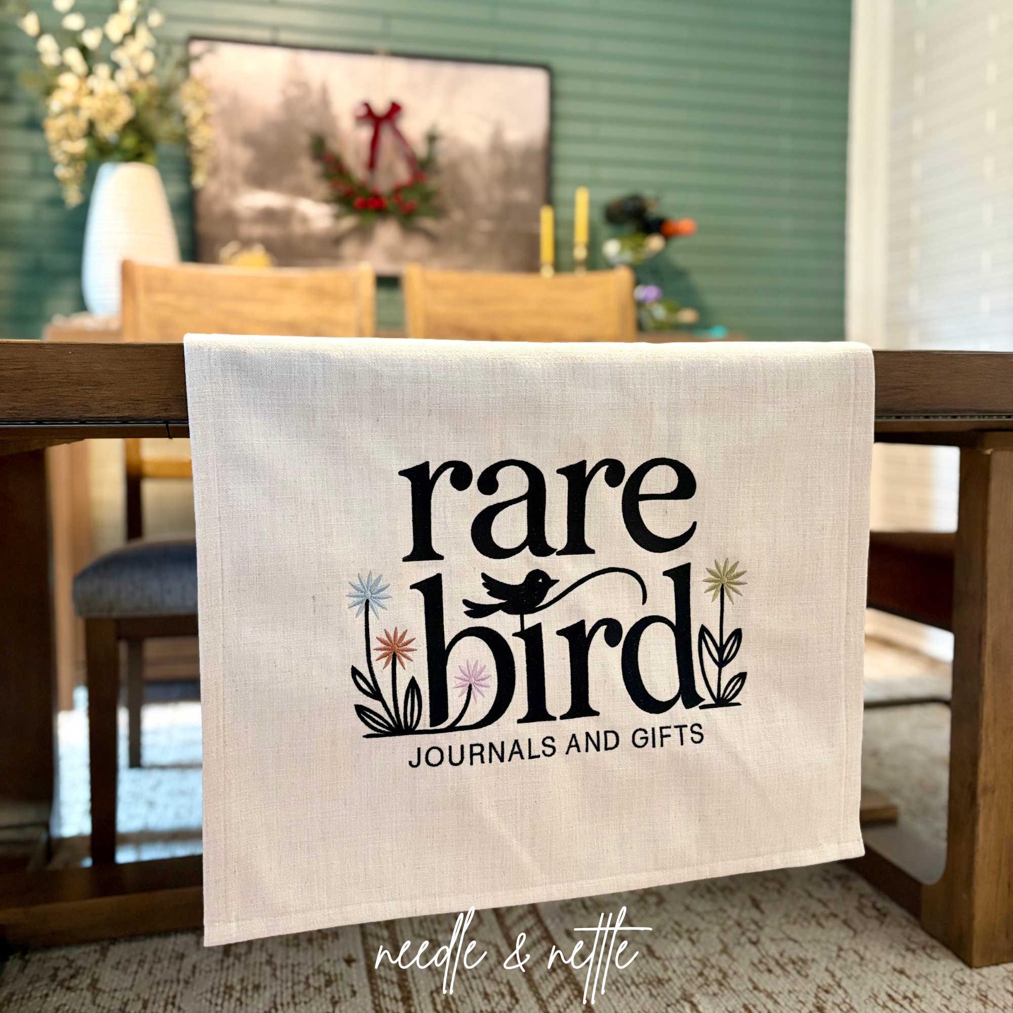 Rare Bird Embroidered Table Runner.png