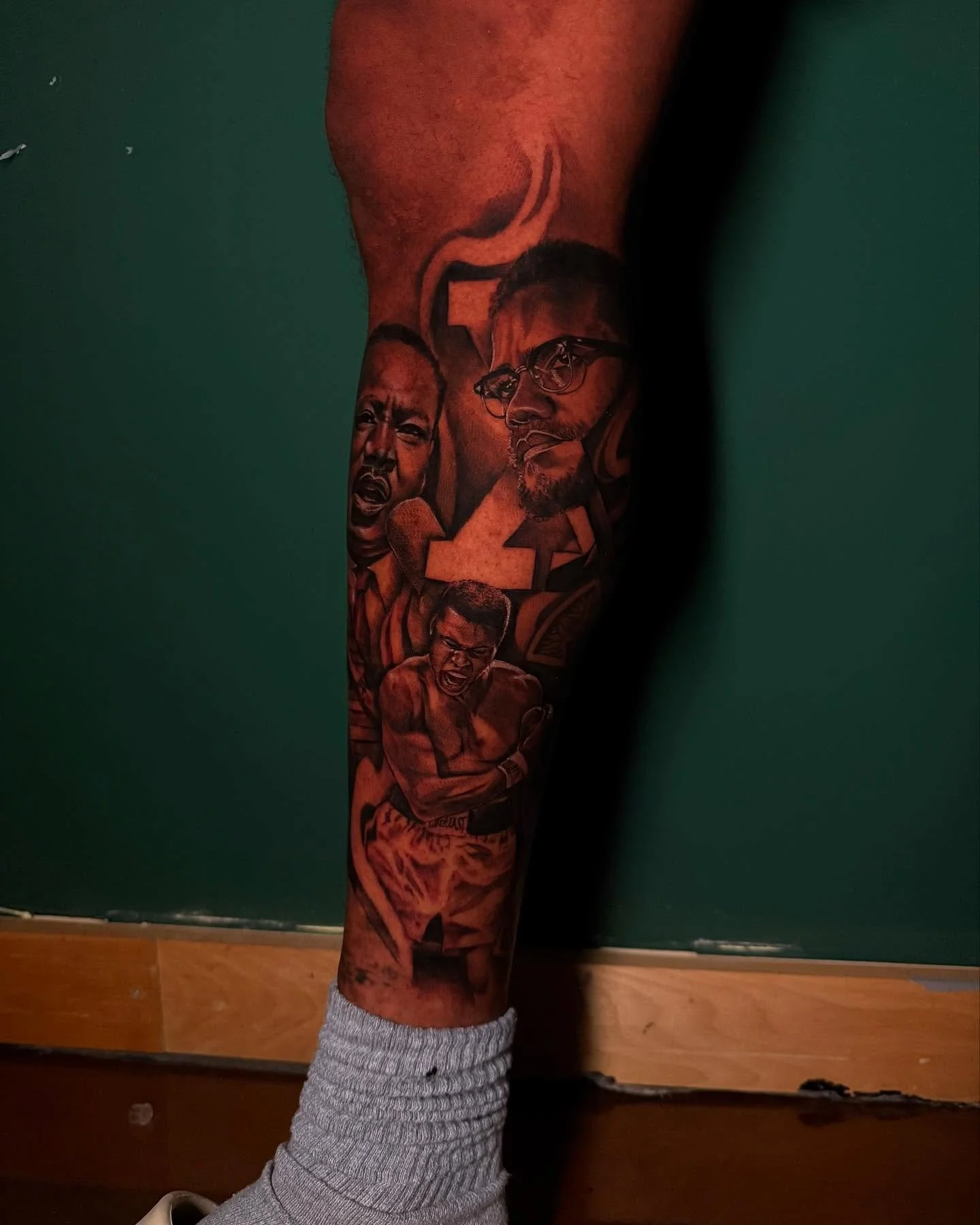 Addition on this leg sleeve we&rsquo;re chipping away at!
Thanks for the continued trust Kelt!🤘🏼✨
** Dis was 1 full day session 
&bull;
&bull;
&bull;
&bull;
&bull;
#tattooshop #blackandgrey #blackandgreytattoo #nctattooers #nctattooartist #clt #cha