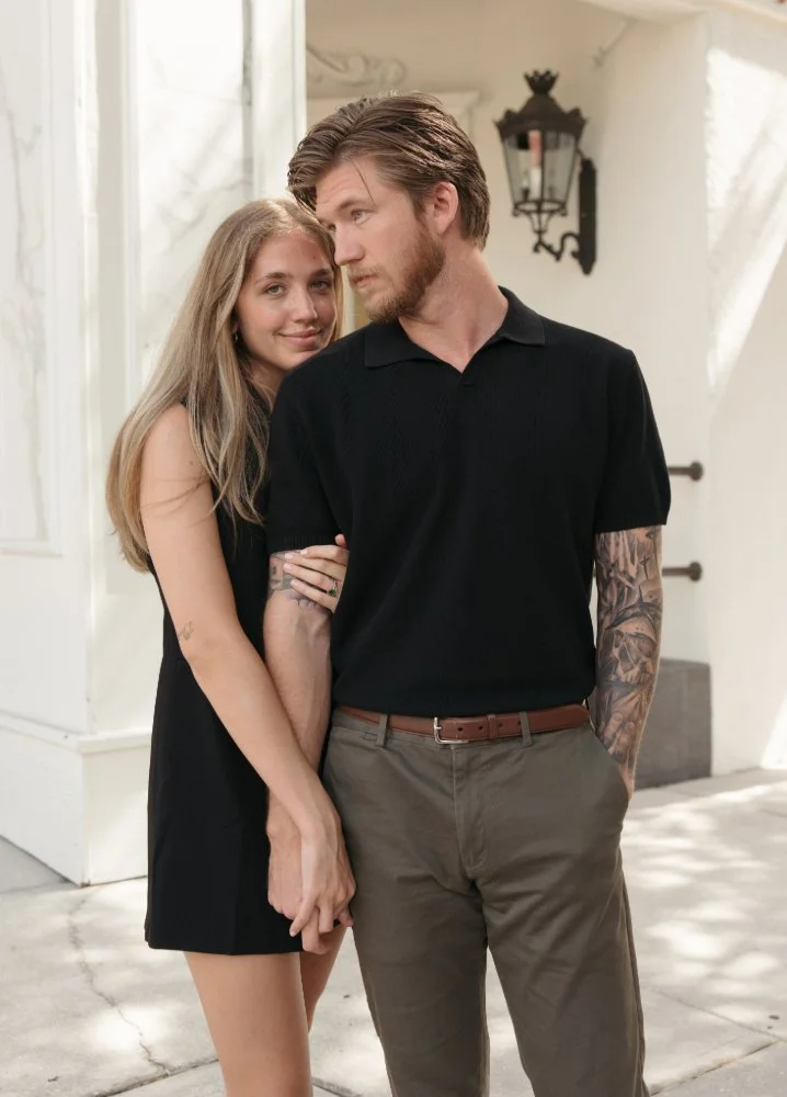 couple posing for engagement session