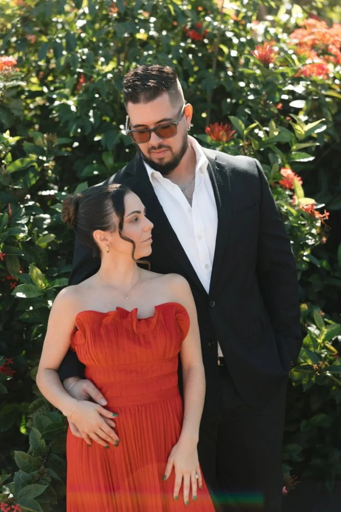 couple posing for photos 