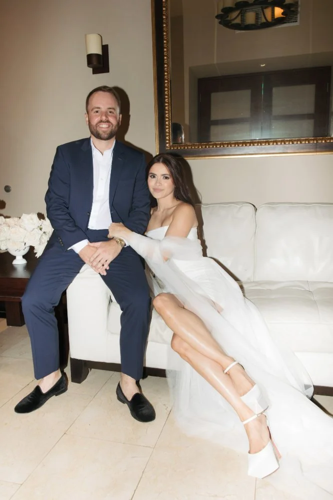 couple posing for editorial style elopement photo session