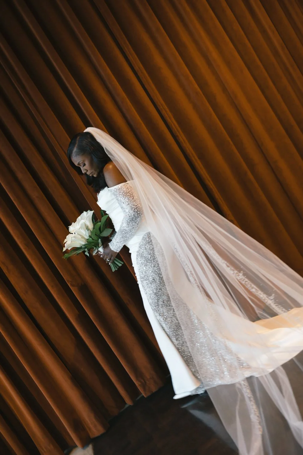 bride portrait solo walking shot during a luxury travel destination wedding
