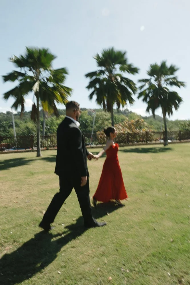 couple walking holding hands