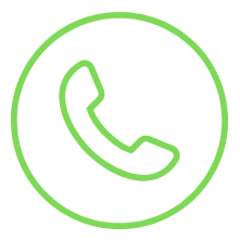Green phone icon on black background