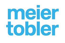 Logo von Meier Tobler, bestehend aus blauer, kühler Schrift auf weißem Hintergrund.