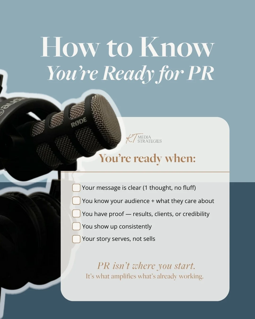 Think you&rsquo;d like PR?
Here&rsquo;s how to know if you&rsquo;re ready👇

PR isn&rsquo;t magic. It&rsquo;s momentum.
It works best when your message, audience, and credibility are already clear and when you&rsquo;re ready to partner with someone w