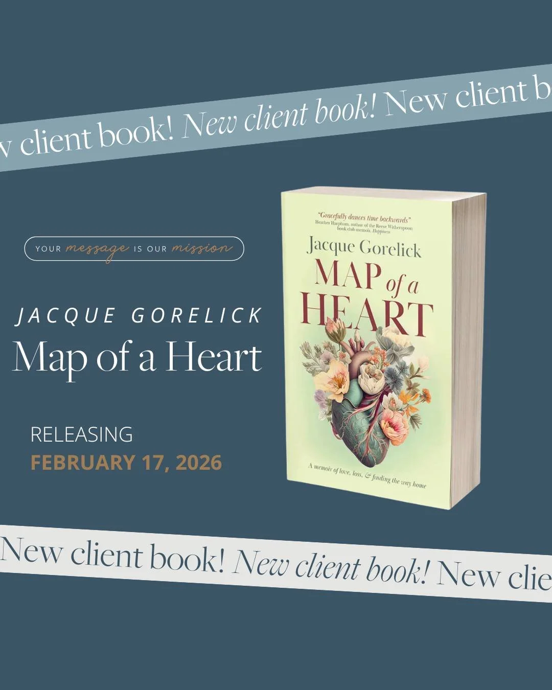 We are so proud to celebrate our client @jacgorelick  on the launch of her memoir Map of a Heart &mdash; out TODAY! 🎉

After losing her mother at eight and spending her childhood searching for belonging, Jacque finally found her footing in love and 