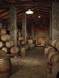 Inside the Sanford Winery Barrel Room