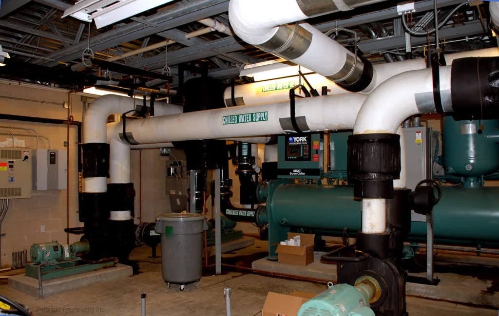 Inside a chiller plant
