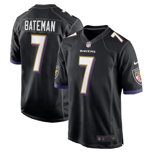 Baltimore Ravens #7 Rashod Bateman Vapor Limited Jersey Black