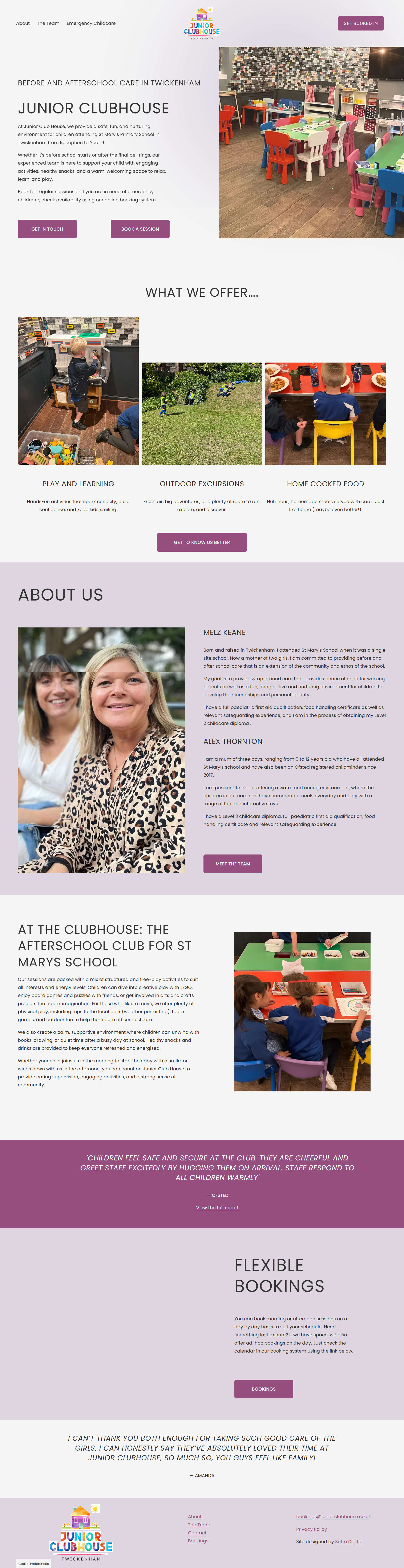 Sotto Digital latest project Junior club house website re-design