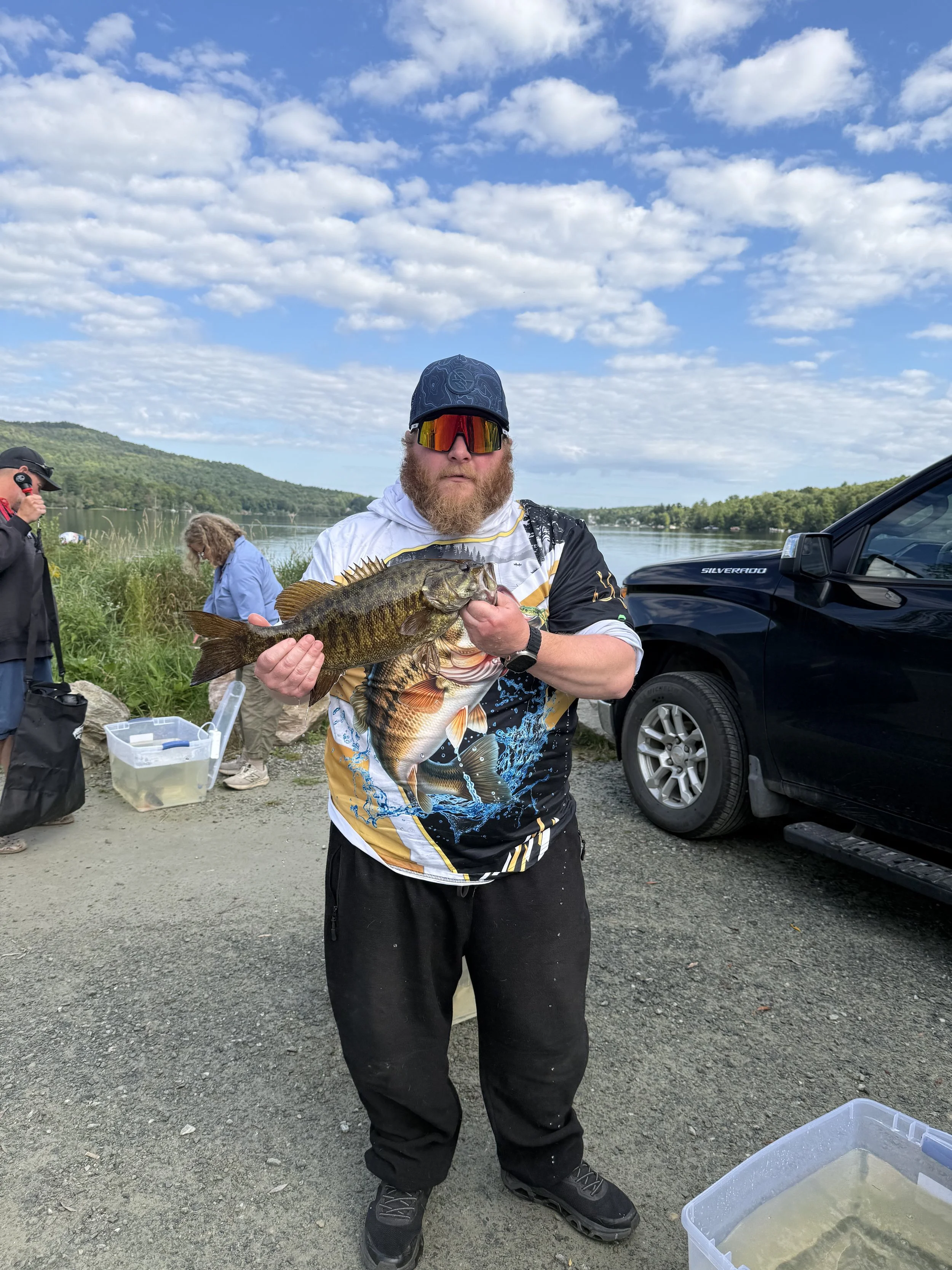 Mike O’Brien’s winning smallmouth bass weighed 3 lb 12 oz and measured 19 1/2 inches, taking first place in both the Smallmouth Bass Weight and Length divisions.