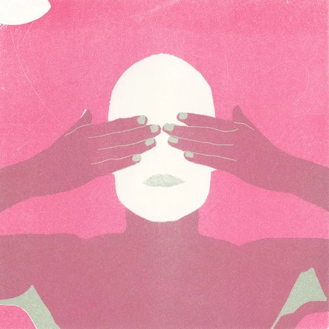 A lithograph from the series "Unmasked"