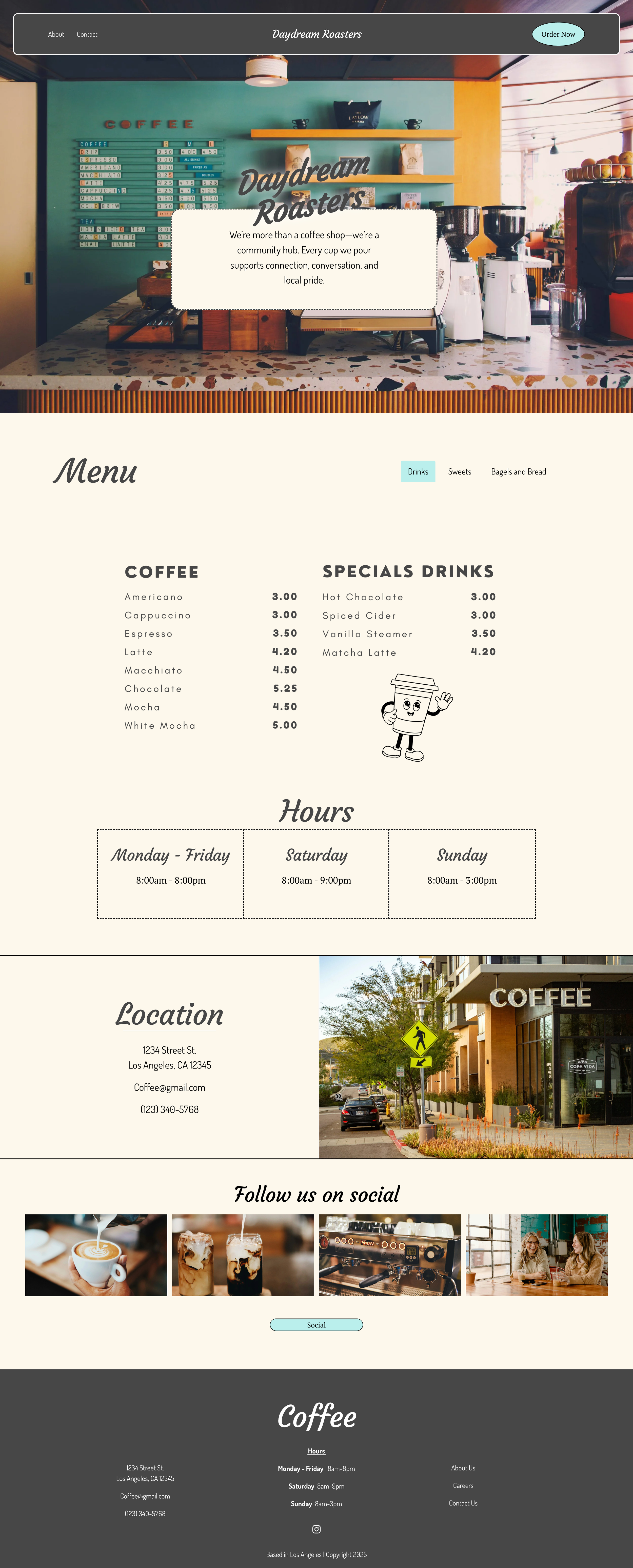Coffee Shop Website