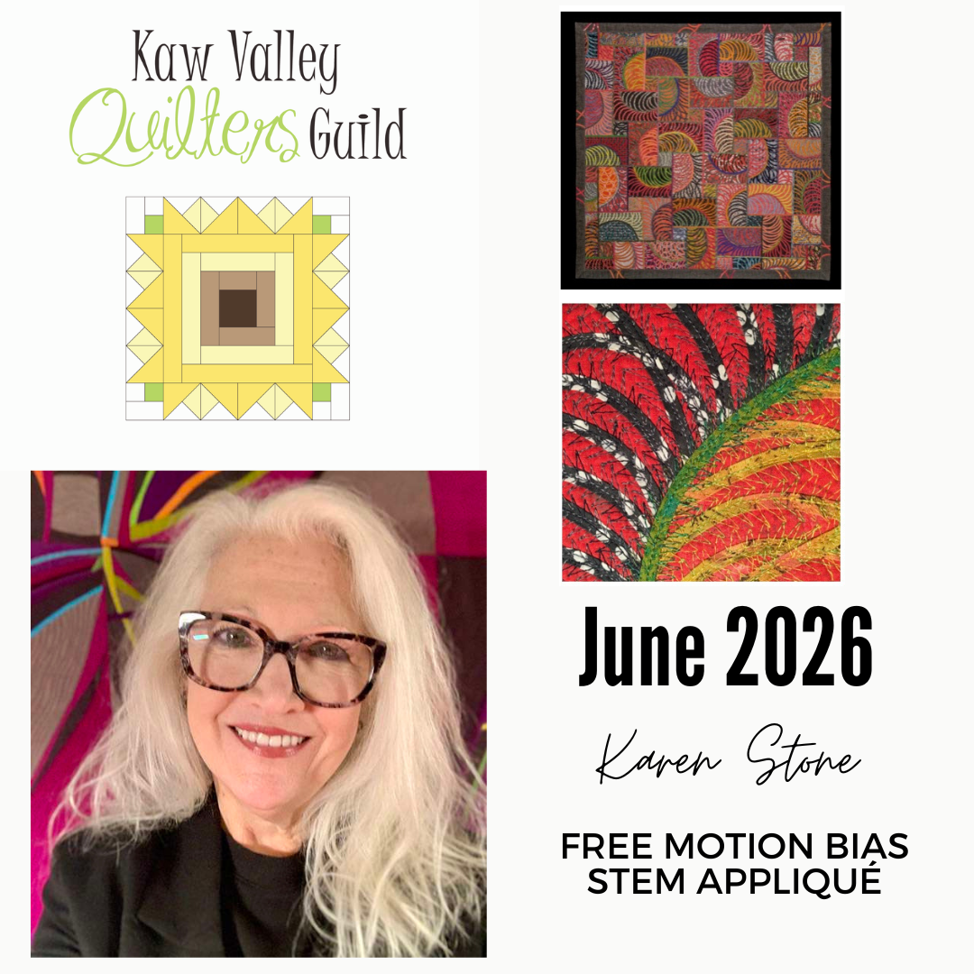 June 2026 Tuesday Workshop FREE MOTION BIAS STEM APPLIQUE - Karen Stone