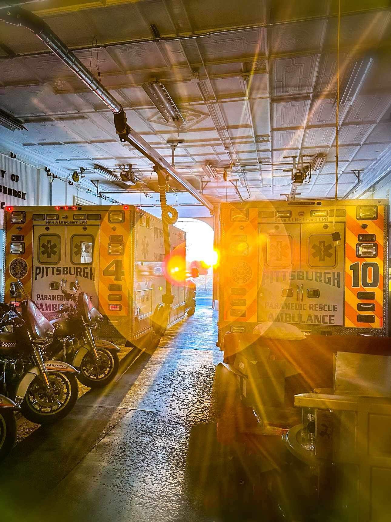 Medic 4 and Medic 10 are currently housed together at Medic 10's station while the new Medic 4 station is constructed