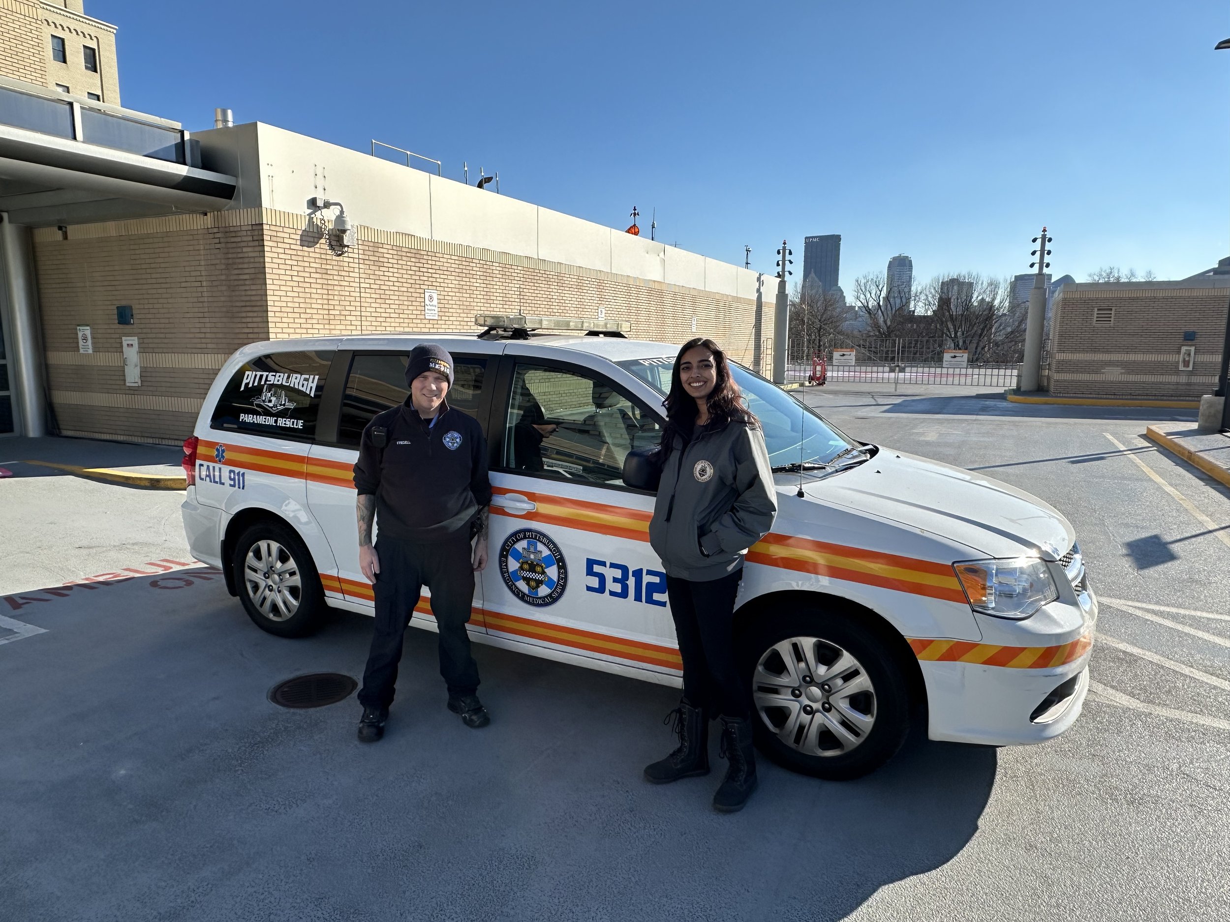 OCHS (Office of Community Health/Safety) crew after assisting with a cardiac arrest save