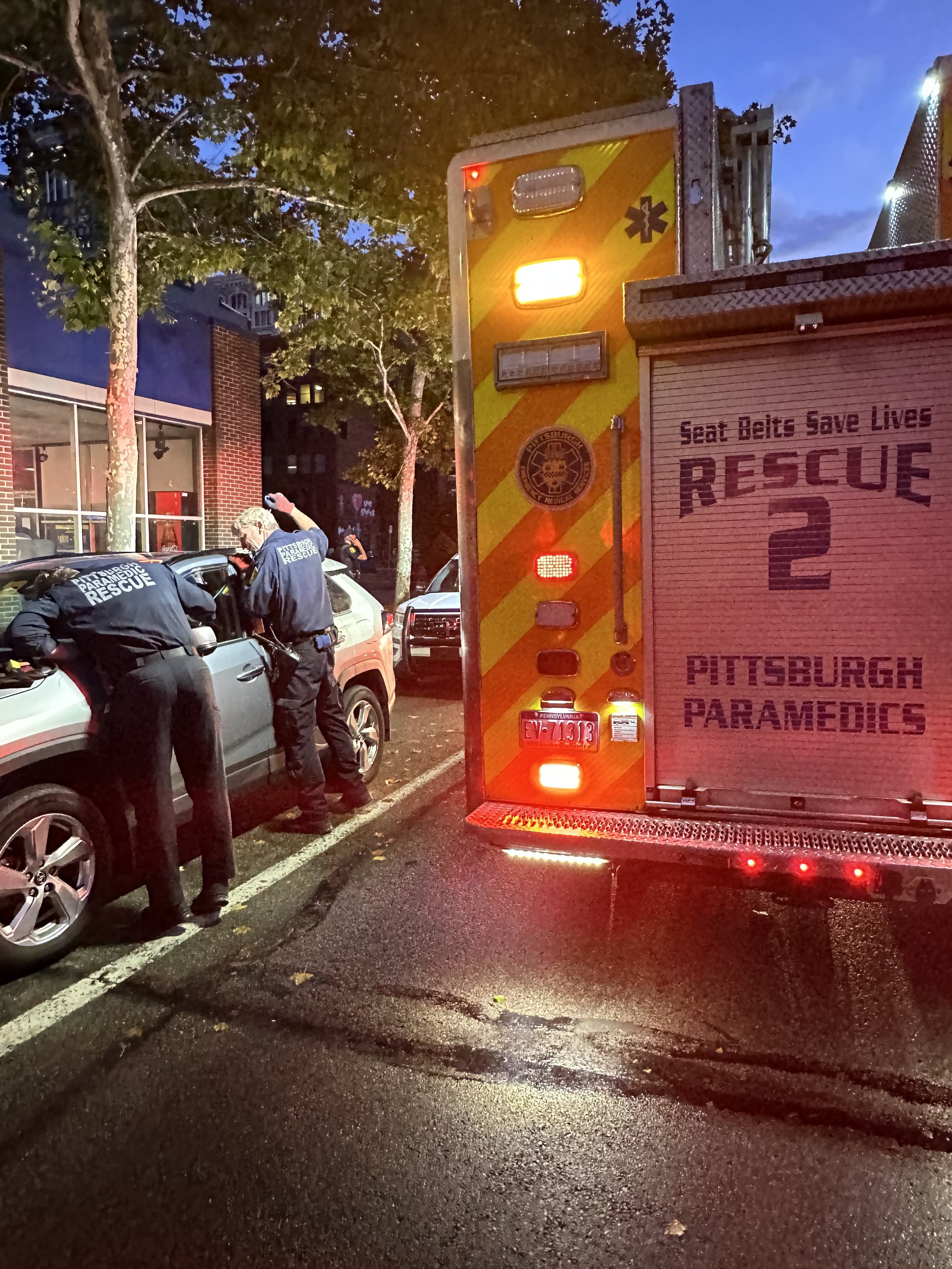 Rescue 2 on scene for a dog locked in a car