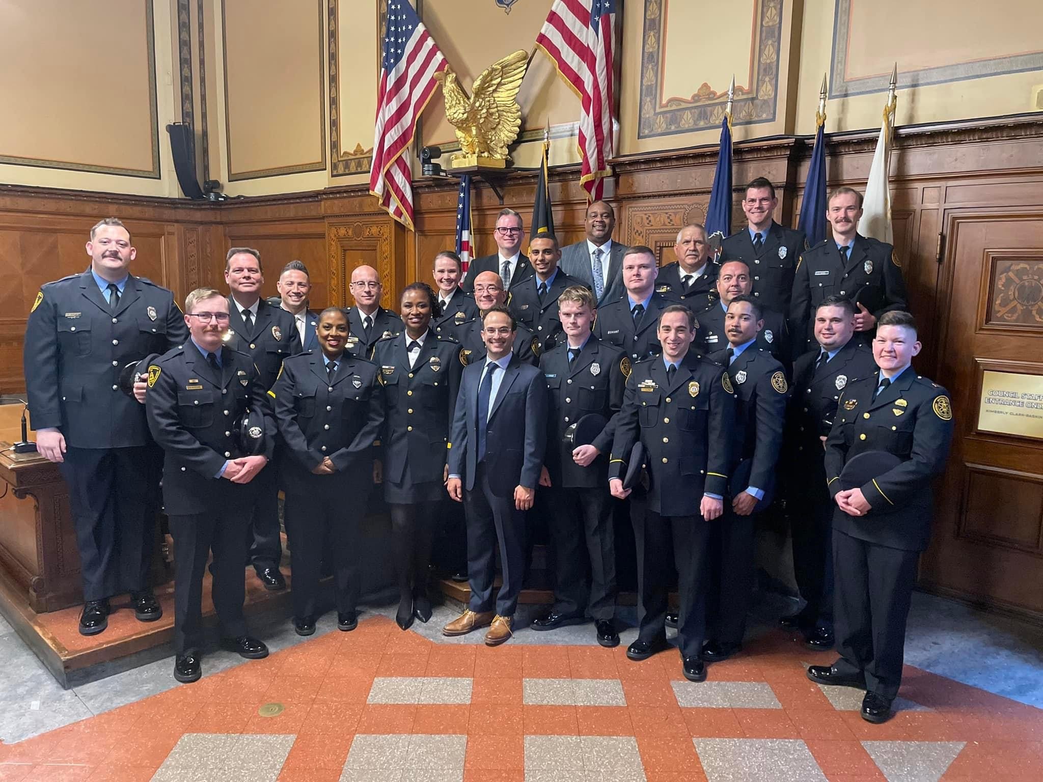 Swearing in/awards ceremony at City County Building