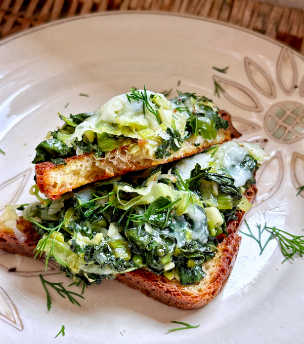 Creamy Kale & Leek Breakfast Toast