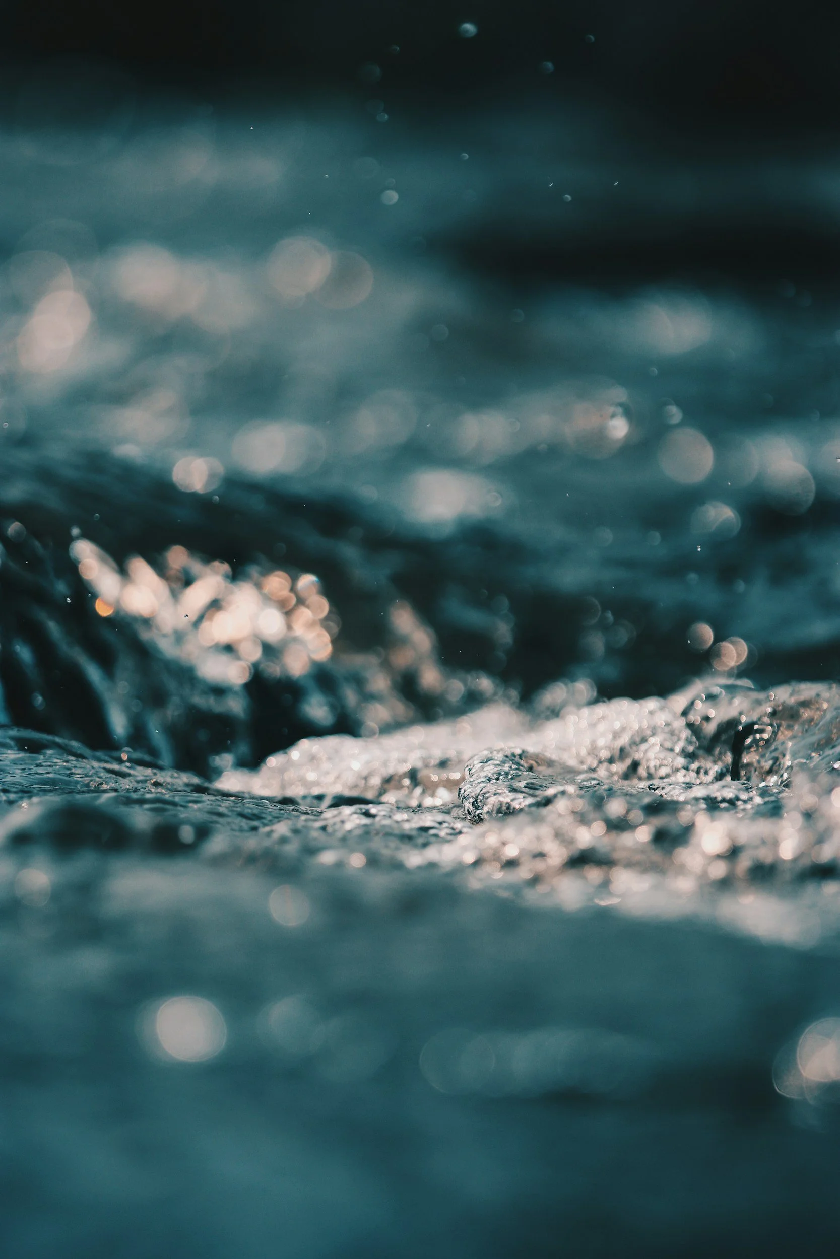 streaming water in a creek
