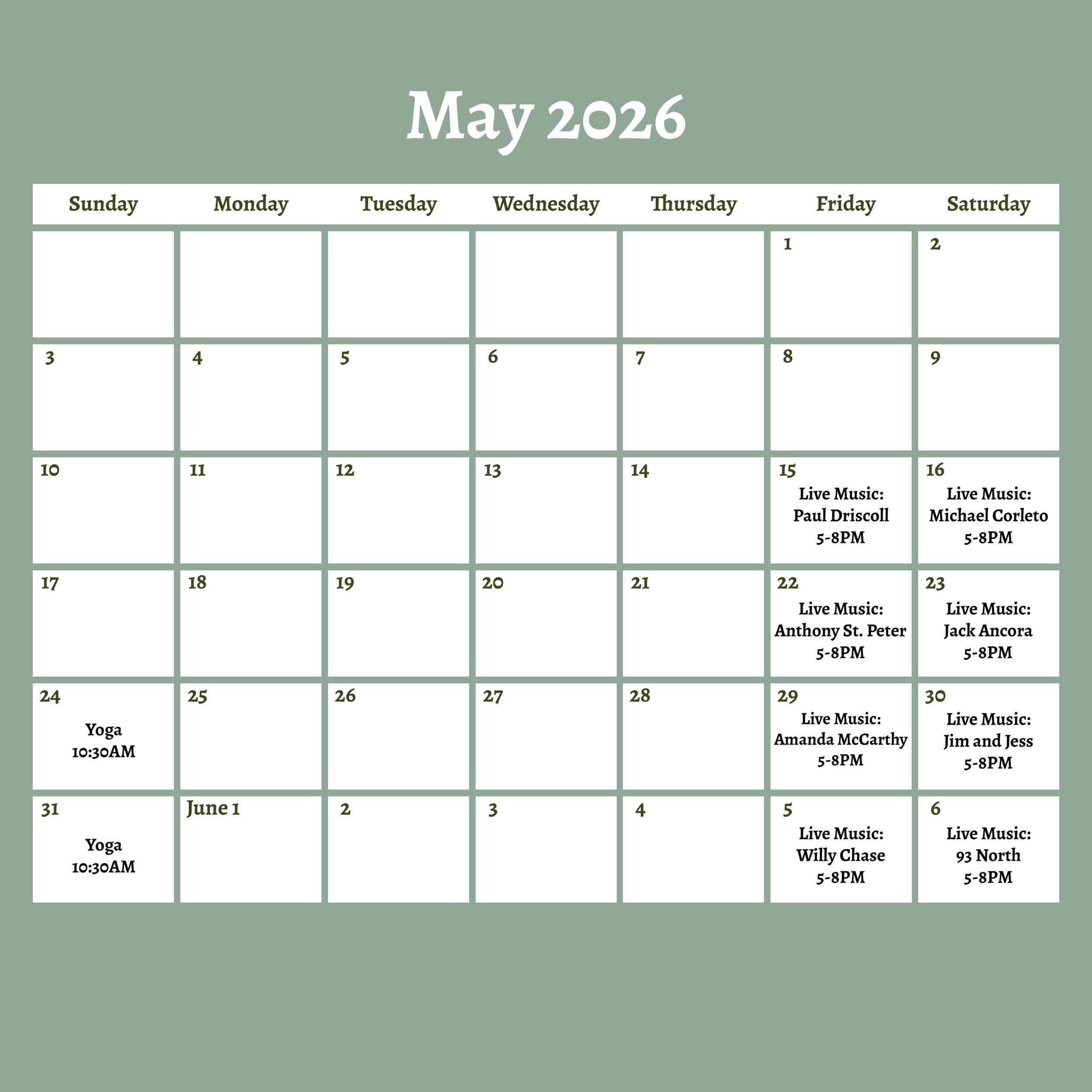 may calendar of events