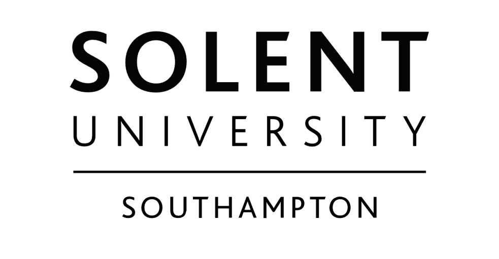 Solent University Southampton logo in black and white.