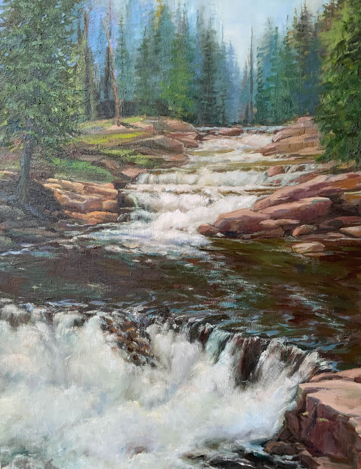 Upper Provo River Falls #1 | 22 x 28 in. | Canvas giclee mounted on wood panel | $150