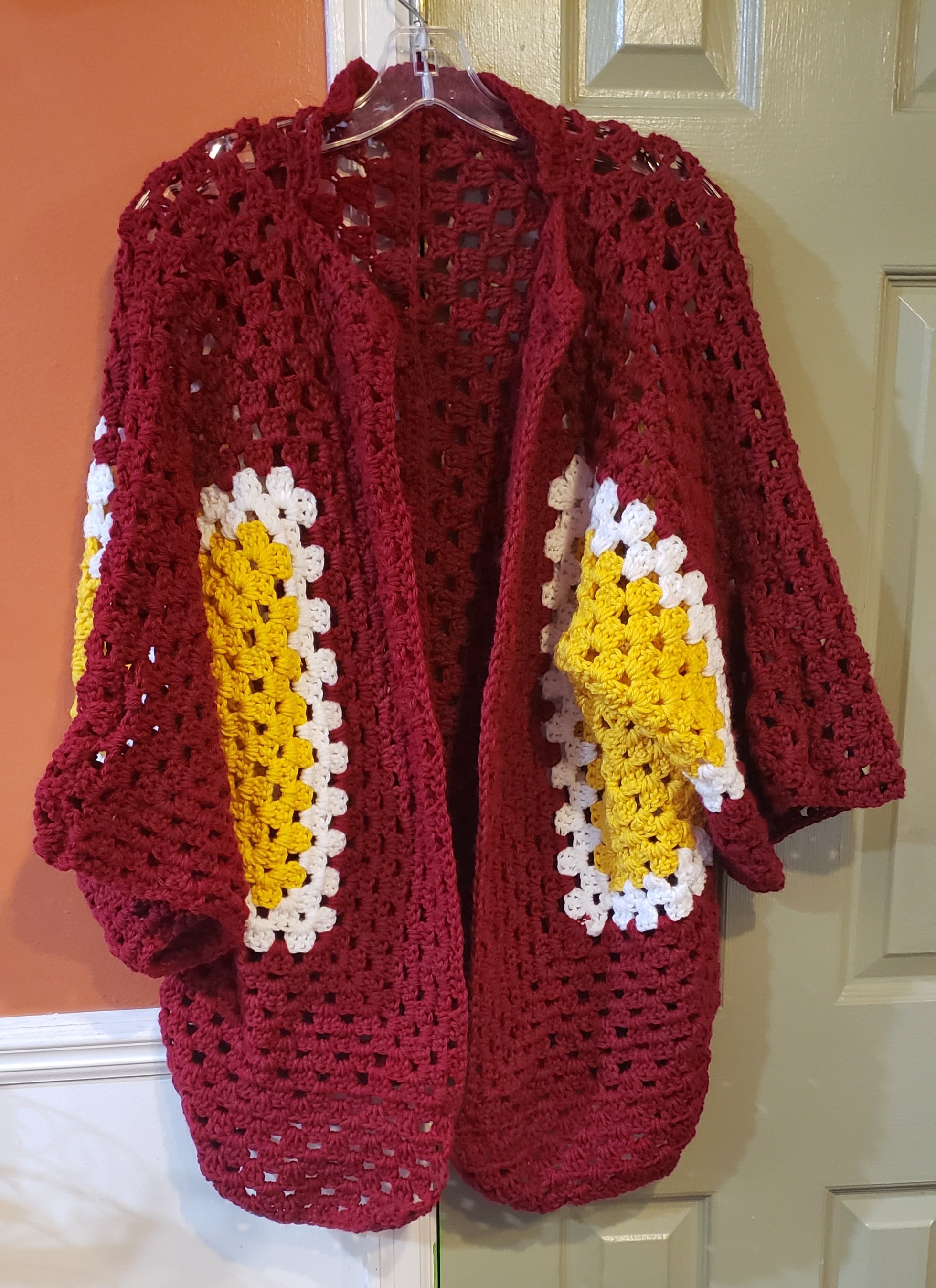 Crochet Granny Square Cocoon Sweater