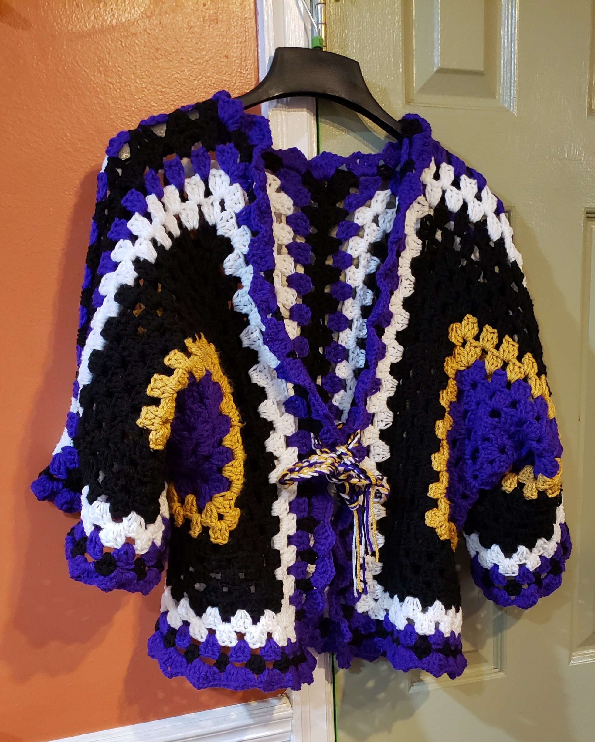 Crochet Granny Square Cocoon Sweater