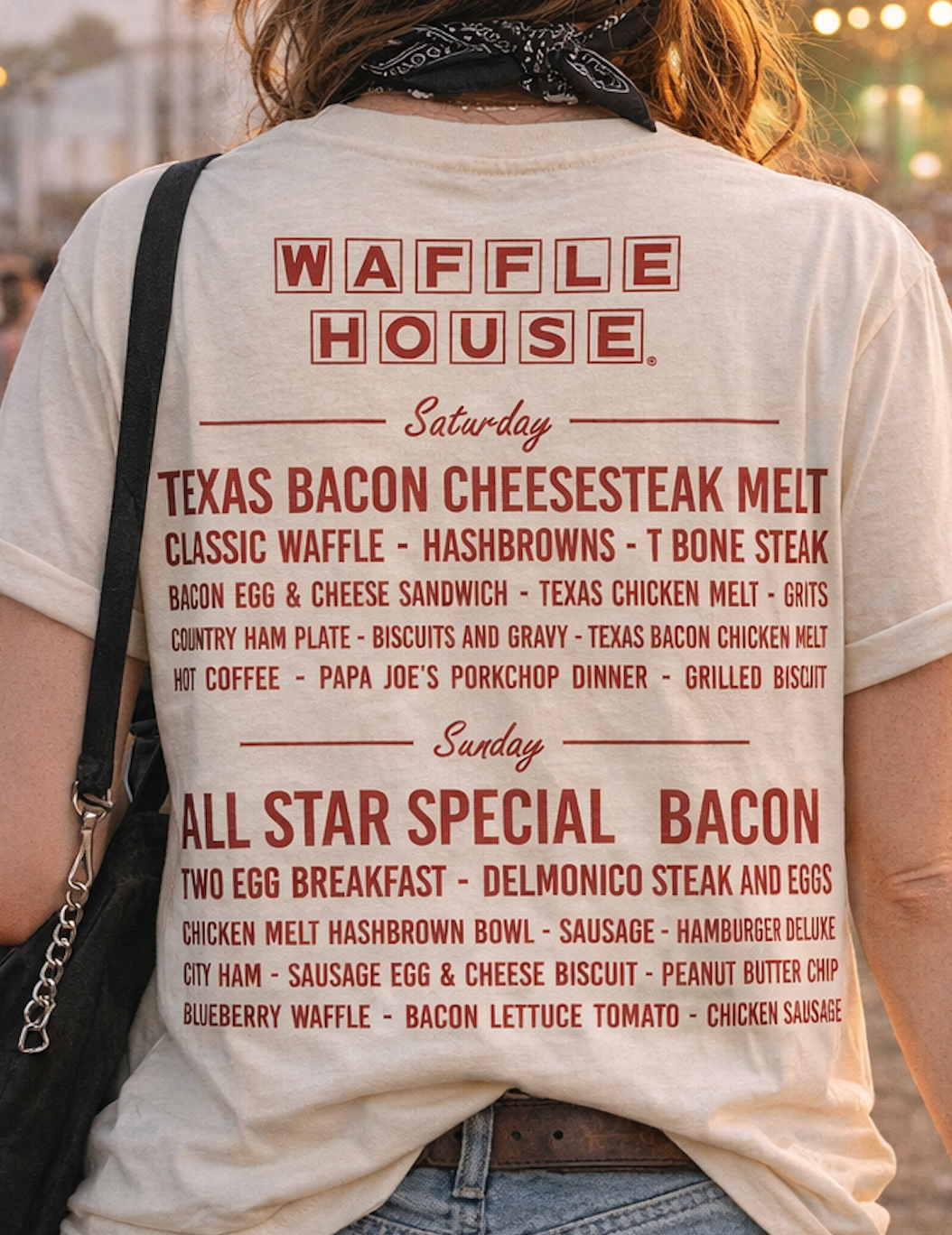 Waffle House Record Shirt (back) Design
(click to view on official site)