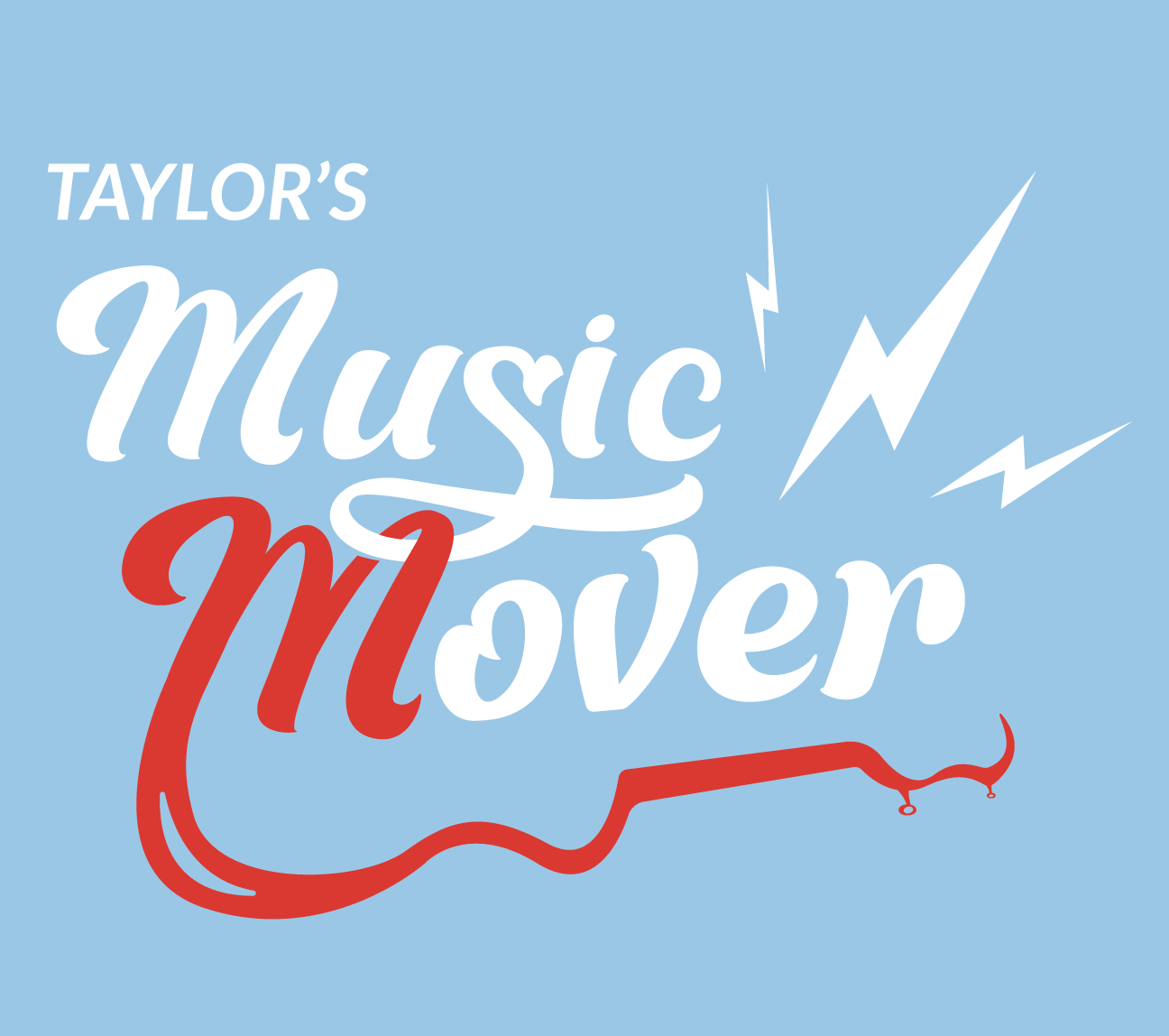 The logo I designed was inspired by combining Taylor's name for the cart being 'Music Mover' with elements such as a guitar and the color red. The guitar was the instrument she played while in the hospital and red is the color of aplastic anemia ribb